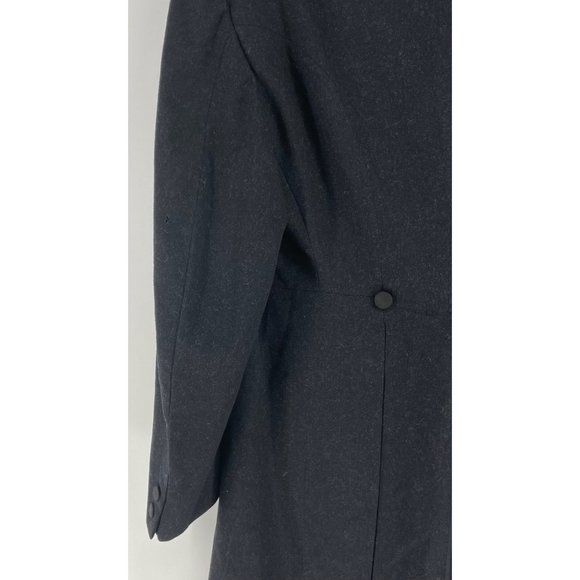 Hudson Tailoring Company Men's Size Medium Grey Double-Breasted Wool Trench Coat - Picture 5 of 7